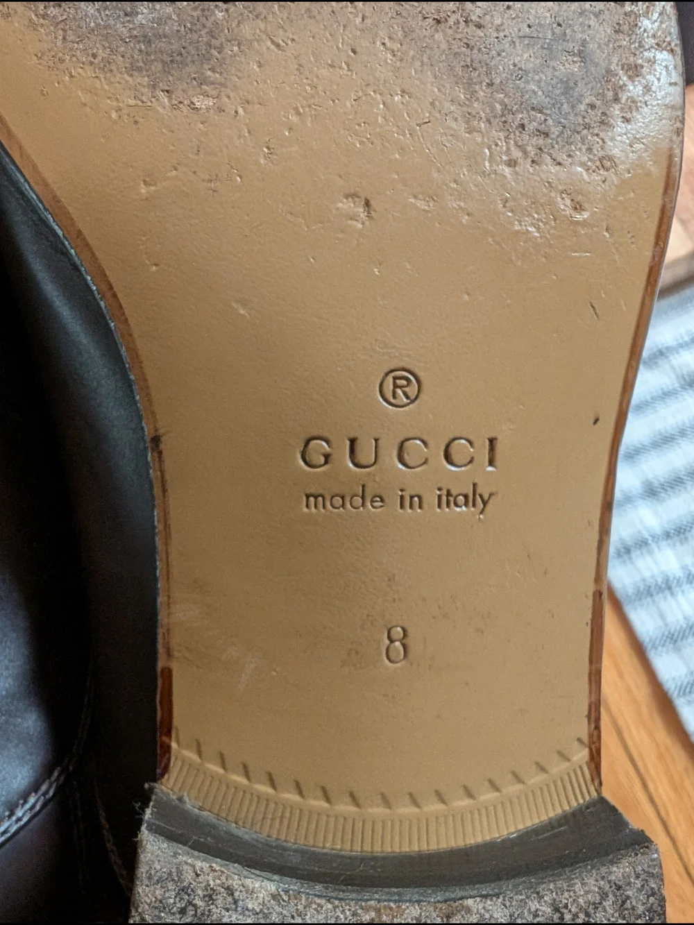 Gucci 719741 Double Panelled Lace-up Shoes Brown Leather Suede Size 8 Mens
